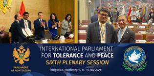 De zesde plenaire zitting van het Internationaal Parlement voor Tolerantie en Vrede